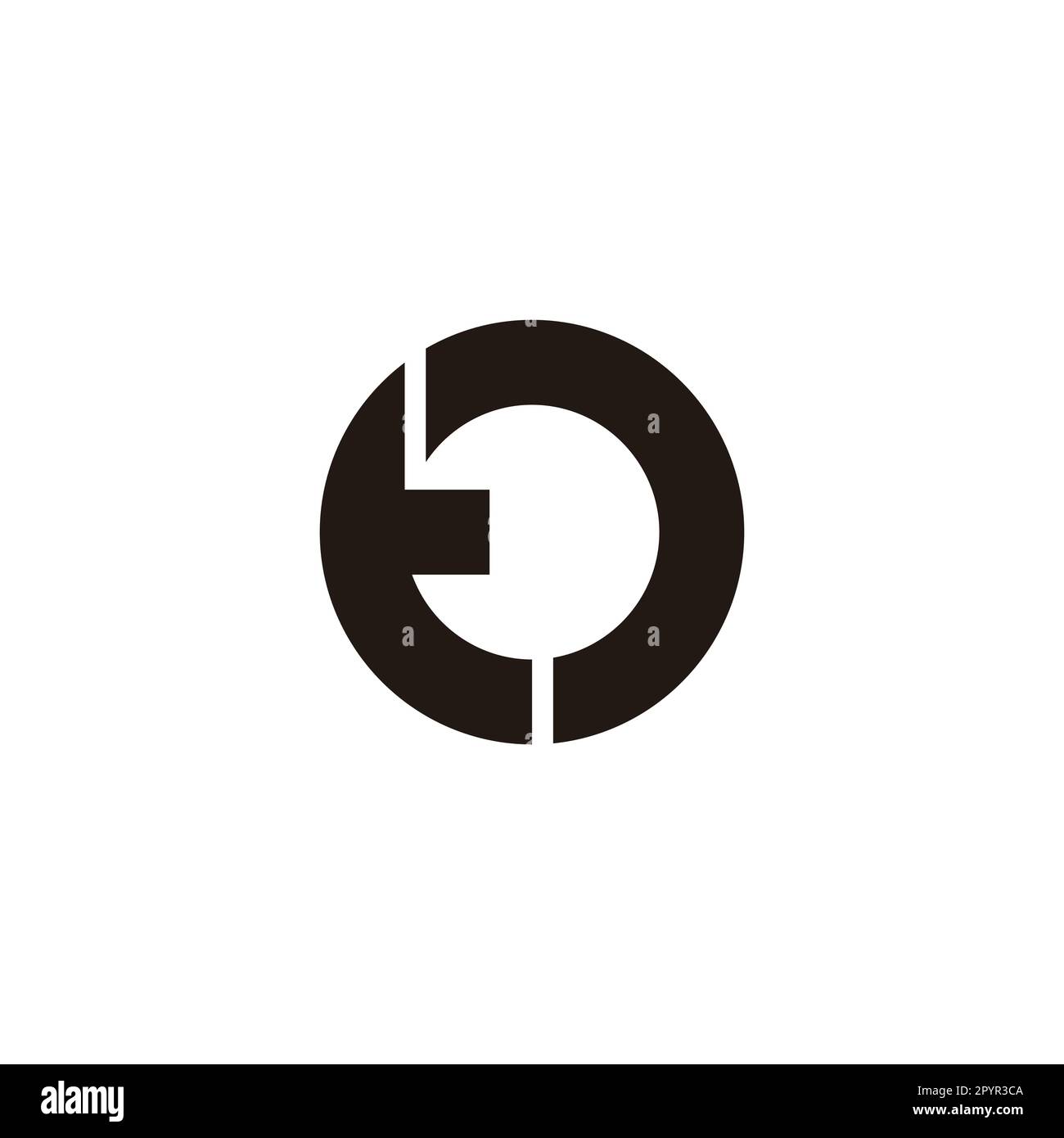 Lettera a t o cerchio contorno simbolo geometrico semplice vettore logo Illustrazione Vettoriale