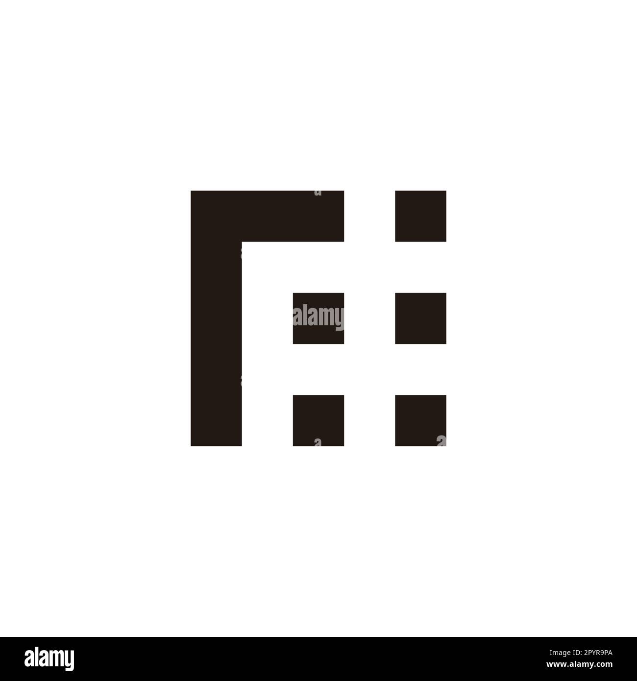 Lettera r costruzione simbolo geometrico semplice logo vettore Illustrazione Vettoriale