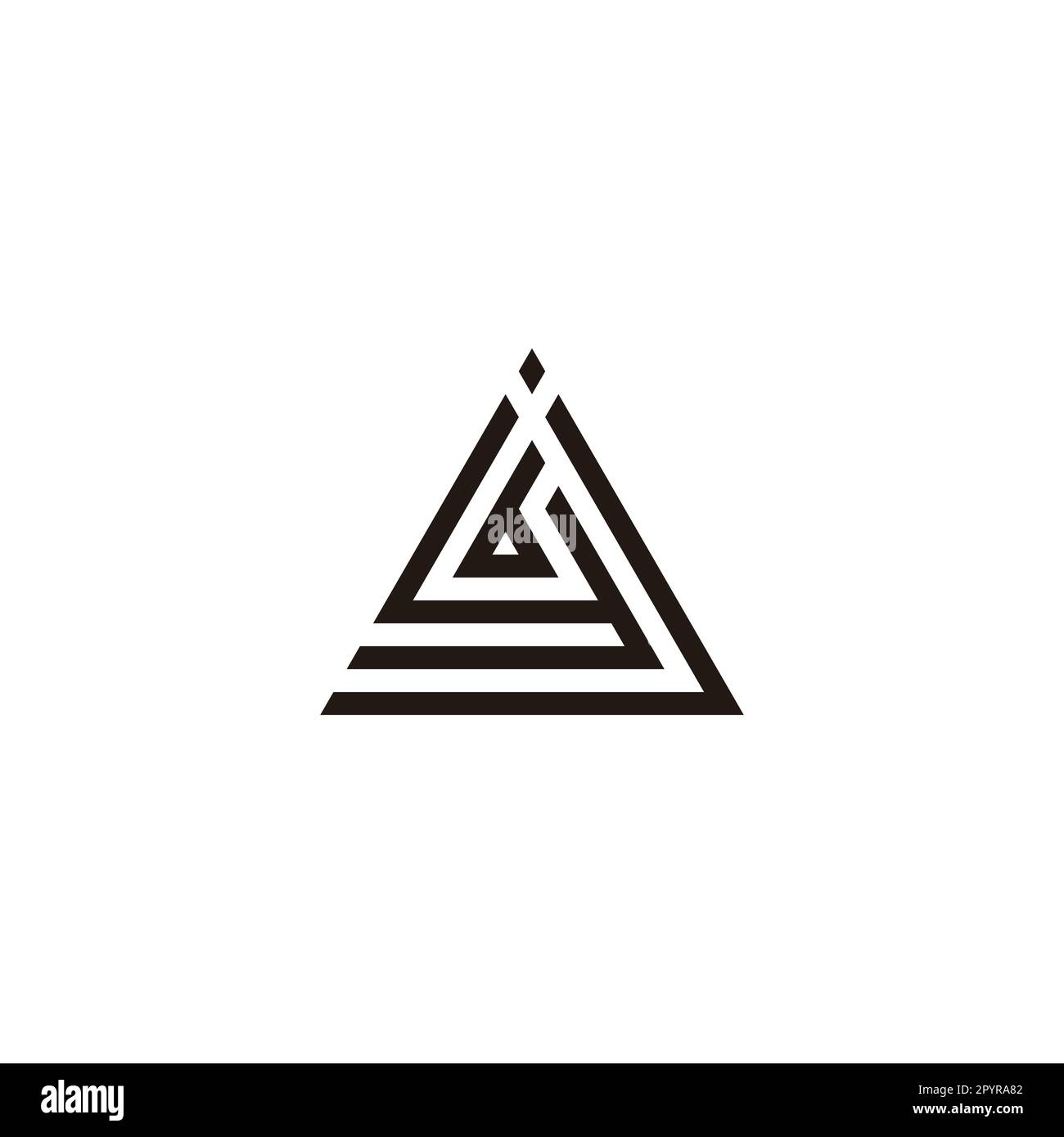 Lettera j, y e b triangolo simbolo geometrico semplice vettore logo Illustrazione Vettoriale