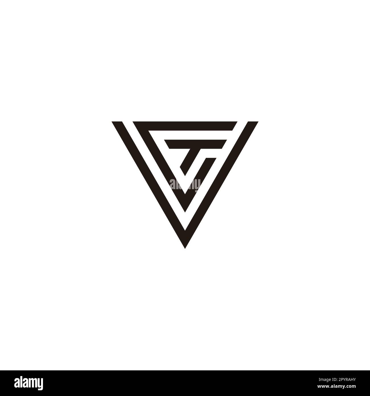 Lettera V, G e T simbolo geometrico semplice logo vettore Illustrazione Vettoriale