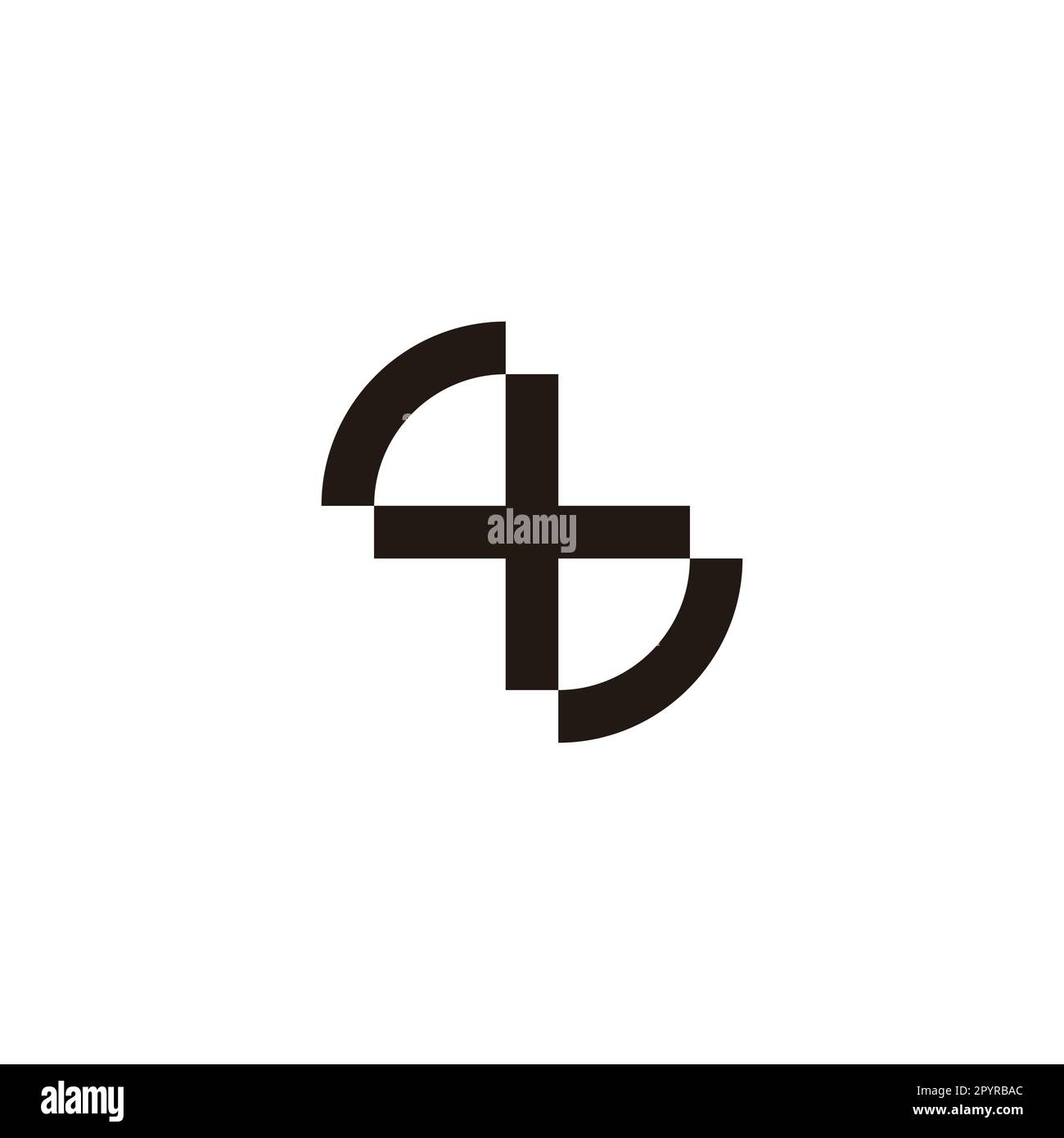 Lettera S Plus, simbolo geometrico unico semplice vettore logo Illustrazione Vettoriale