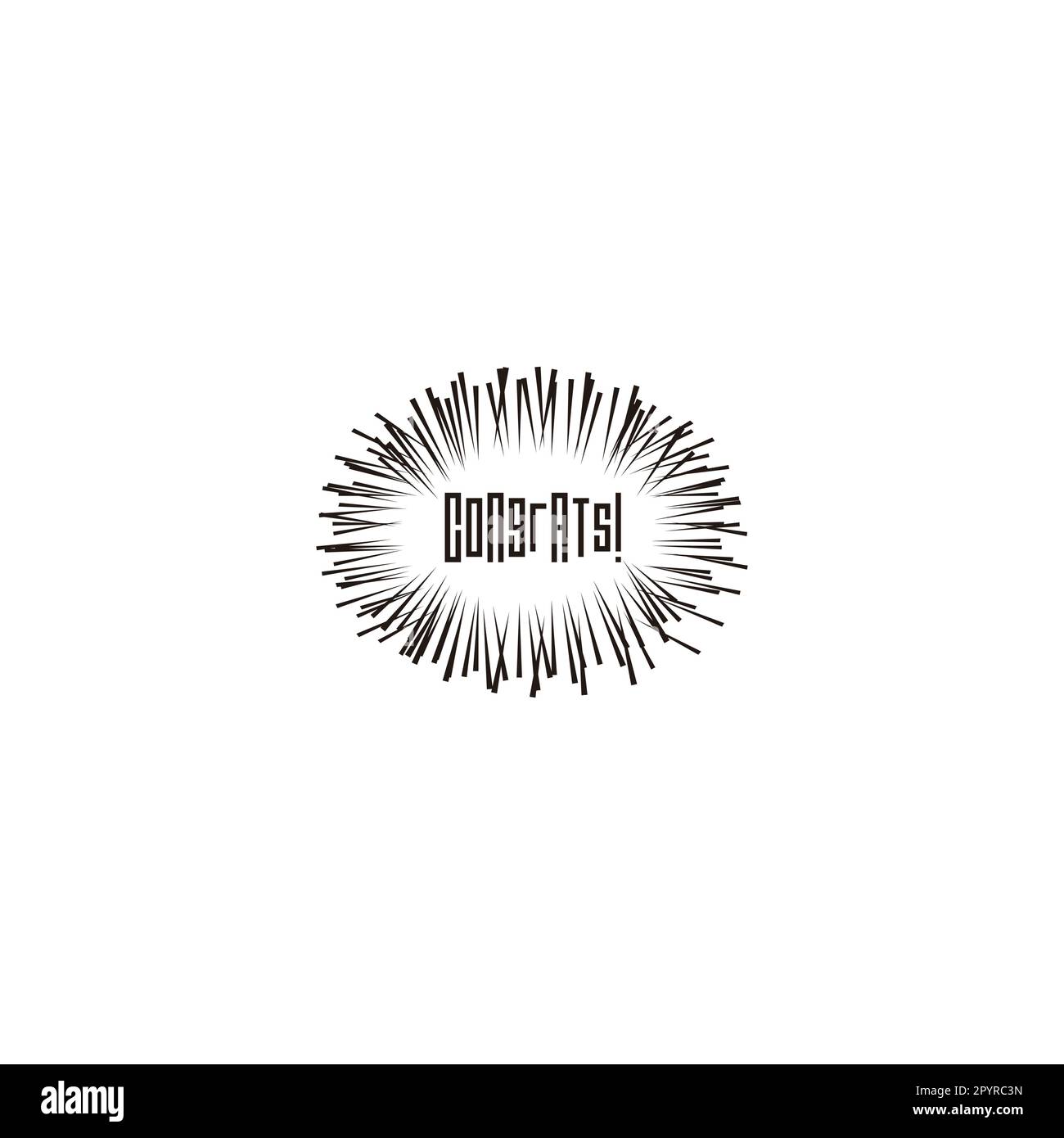 Text, 'Congrats!', effetto quadrato simbolo geometrico semplice logo vettore Illustrazione Vettoriale