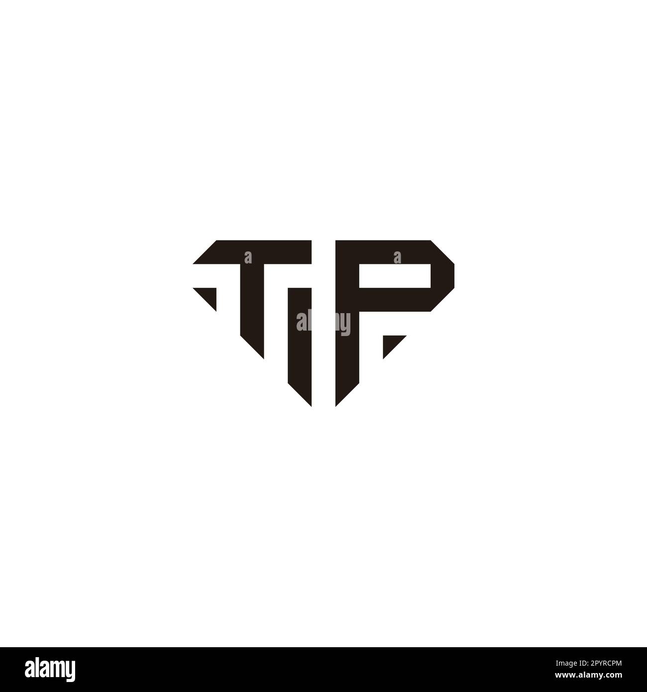 Lettera T e P simbolo geometrico simbolo di diamante semplice vettore logo Illustrazione Vettoriale