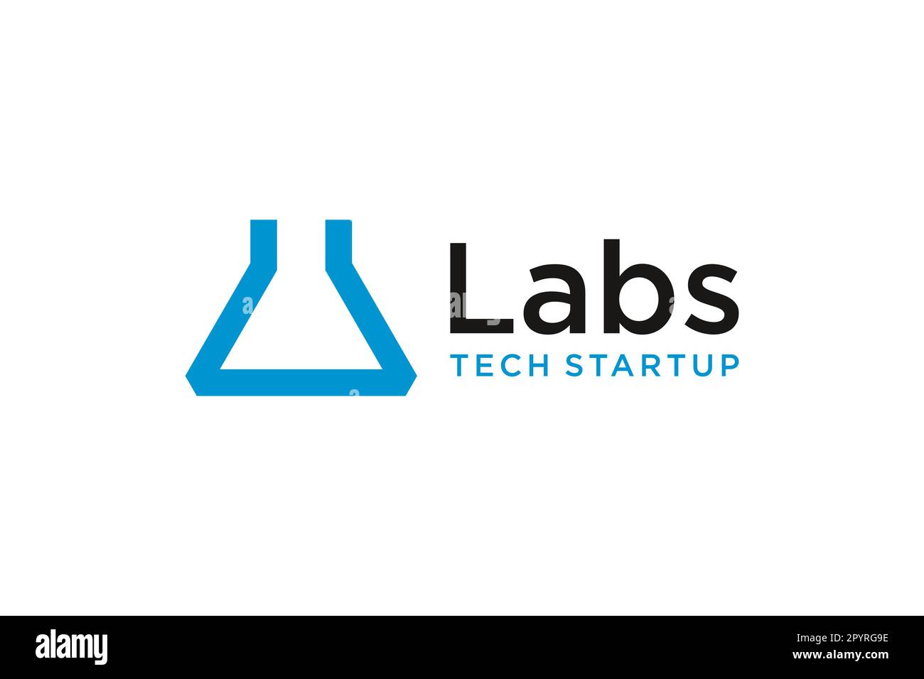 Logo lettera U monogramma. per la tecnologia per scienze di laboratorio Illustrazione Vettoriale