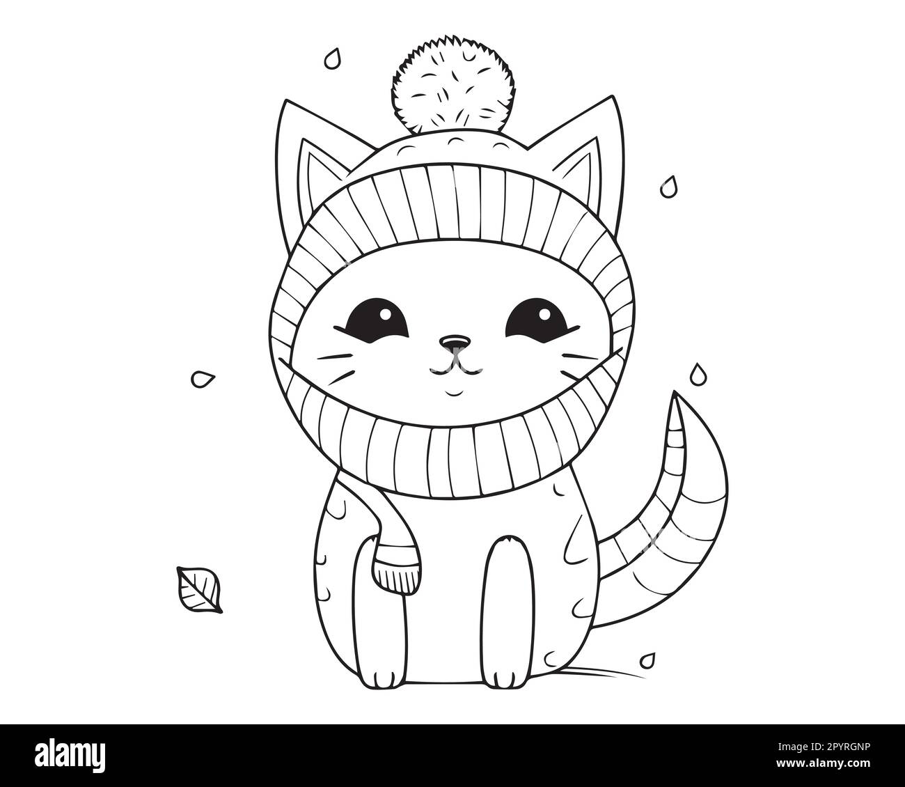 Una collezione di disegni di gatti e luna. Silhouette coloring pages vettore line art gatto. Illustrazione Vettoriale