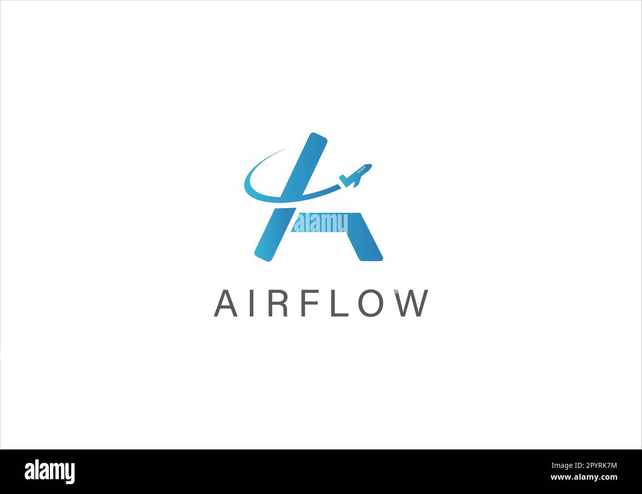 Modello con logo lettera A, modello con logo Airflow Illustrazione Vettoriale