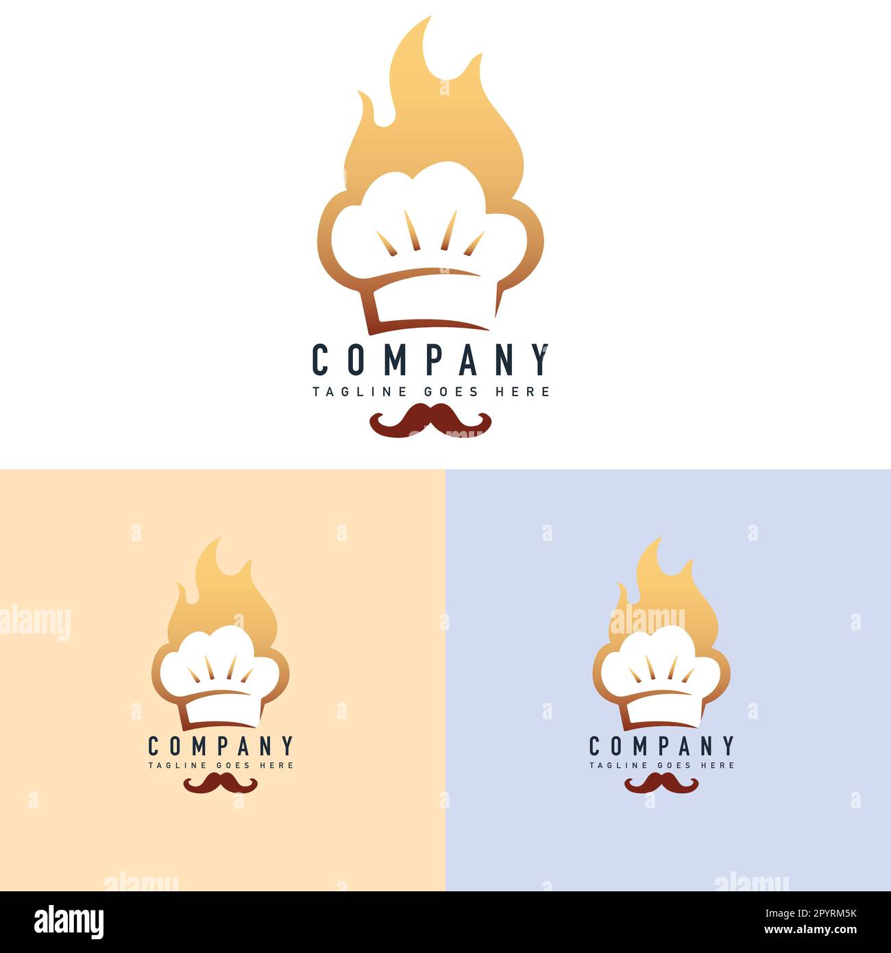 Modello di logo Chef. Logo del ristorante. Logo di cottura. Illustrazione vettoriale. Illustrazione Vettoriale