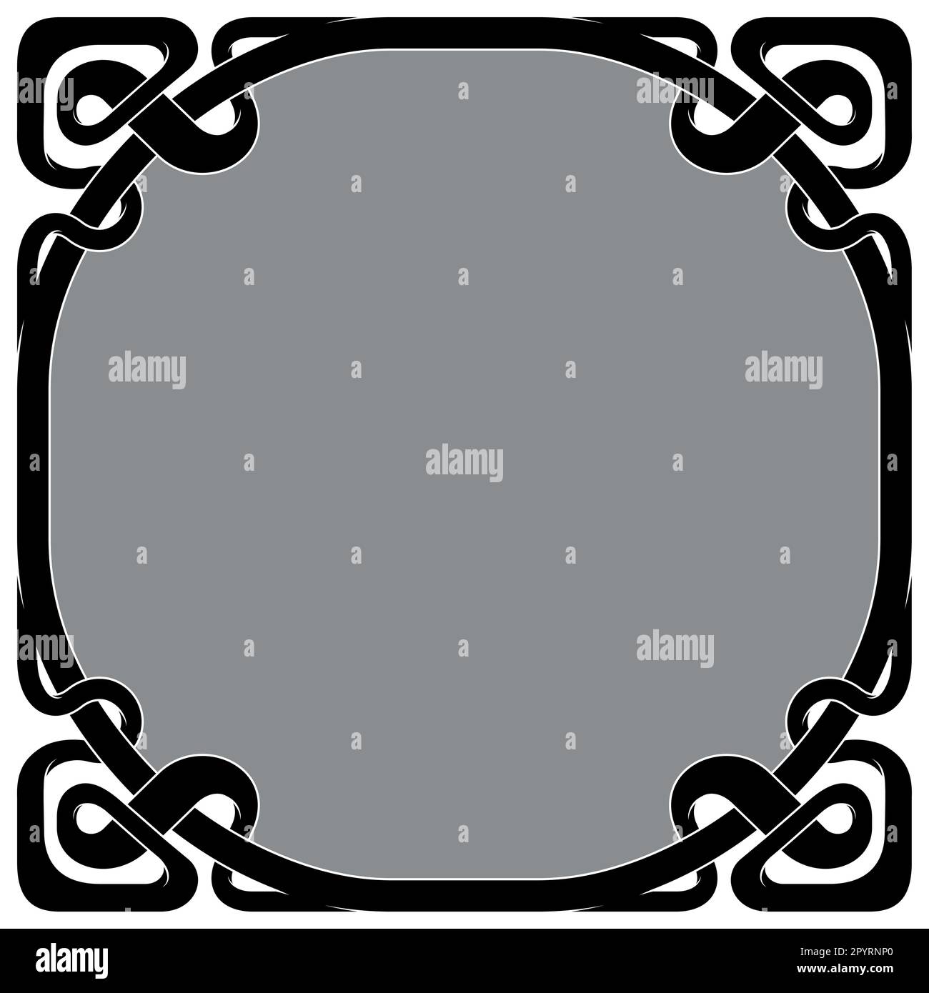 Linee intrecciate disegno vettoriale della cornice, cornice intrecciata per testo e foto, forma intrecciata per cornice fotografica Illustrazione Vettoriale