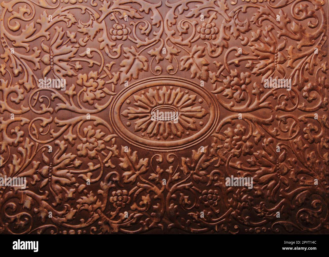 la trama della vecchia copertina del libro come sfondo storico Foto Stock