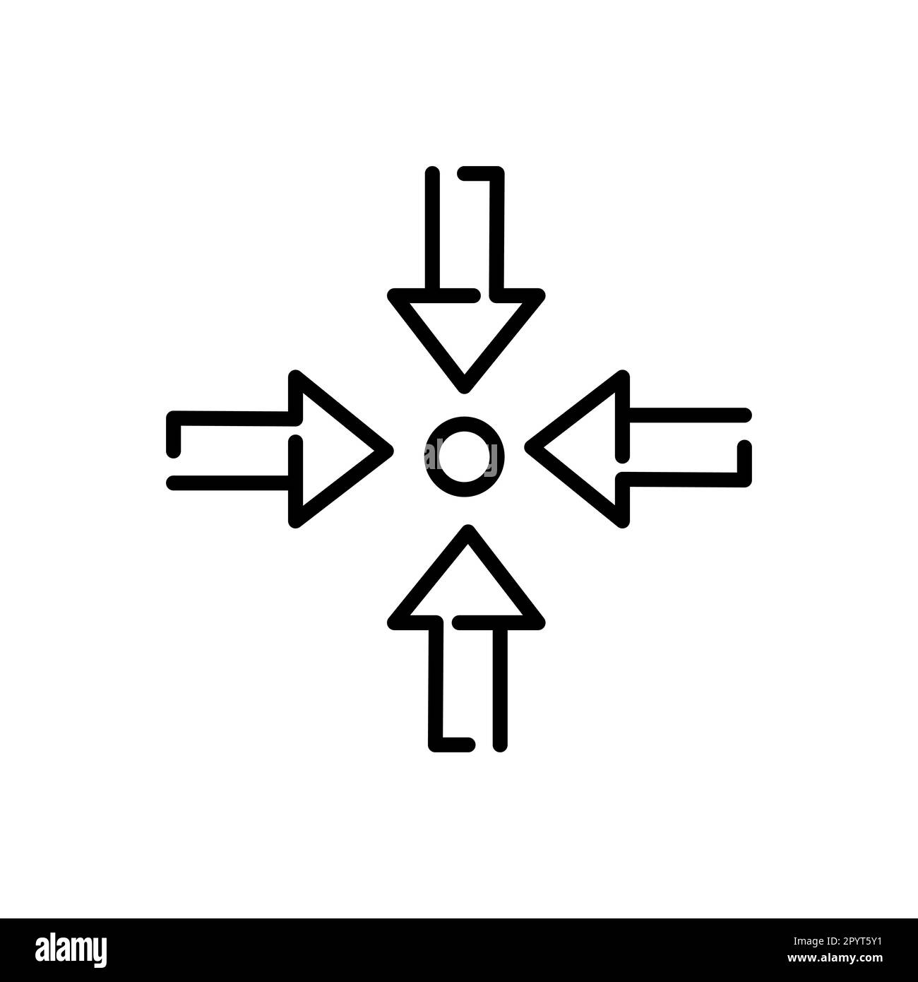 Icona di allineamento su sfondo bianco. Semplice illustrazione dell'elemento dal concetto di segni. disegno simbolo icona di allineamento. Illustrazione Vettoriale