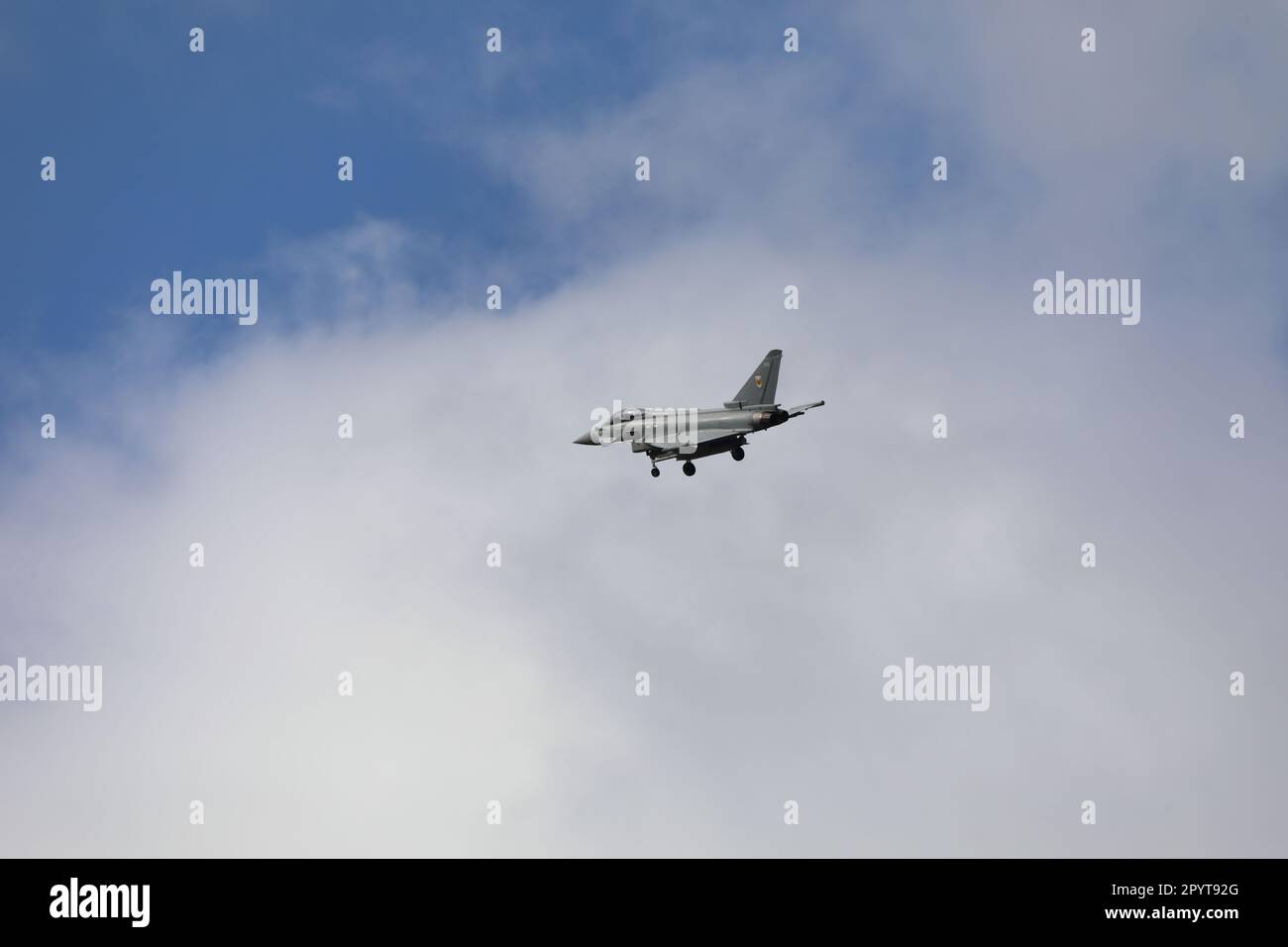 RAF Lossiemouth, Moray Eurofighter Typhoon Aircraft Foto Stock