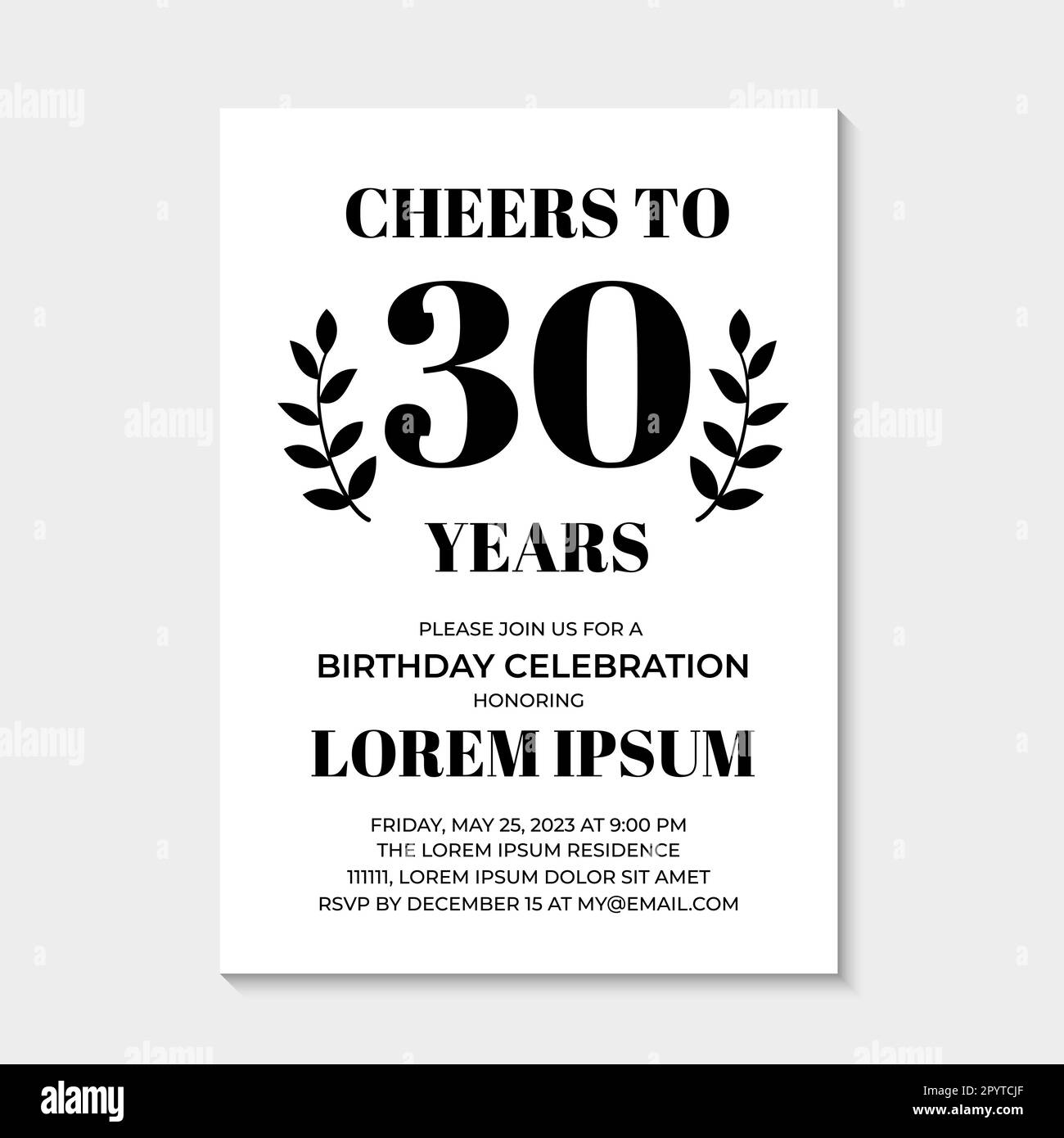 Biglietti di invito per compleanno, rotondi, 30, 40, 50, 60, 70 anni (80 pezzi