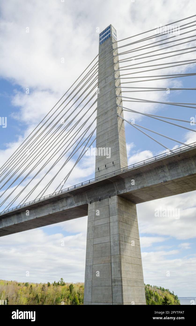 Penobscot Narrows Bridge, ponte sull'isola di Verona, Maine Foto Stock