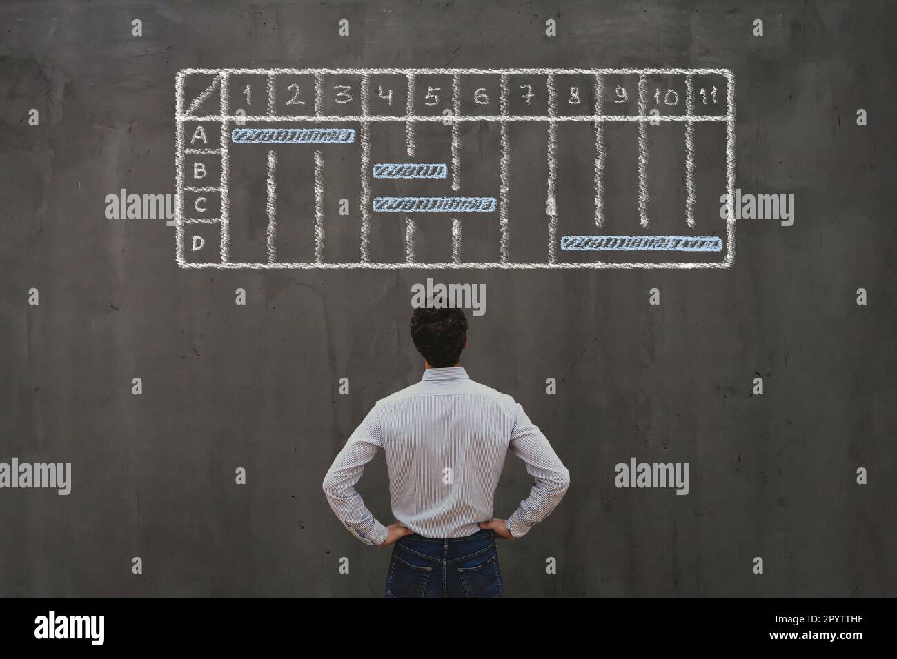 concetto di gestione dei progetti con grafico gantt, pianificazione aziendale Foto Stock