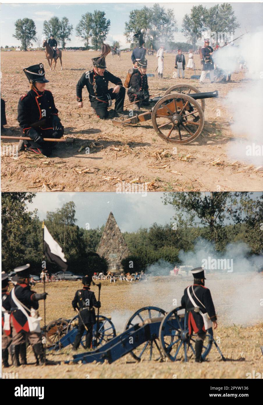 Vittoria Festival tradizione cura Battaglia di Großbeeren 1813 uniformi Cannoni Bulow Piramide nel mese di agosto 1993 Foto: Horst Kuhlmey [traduzione automatica] Foto Stock