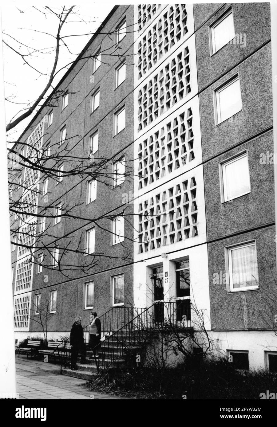 Potsdam zona residenziale am Stern Neuendorfer Straße 22 scale strutture ornamentali sulla facciata finestra lastre di ciottoli nel febbraio 1996 Foto: MAZ/Christel Köster [traduzione automatica] Foto Stock