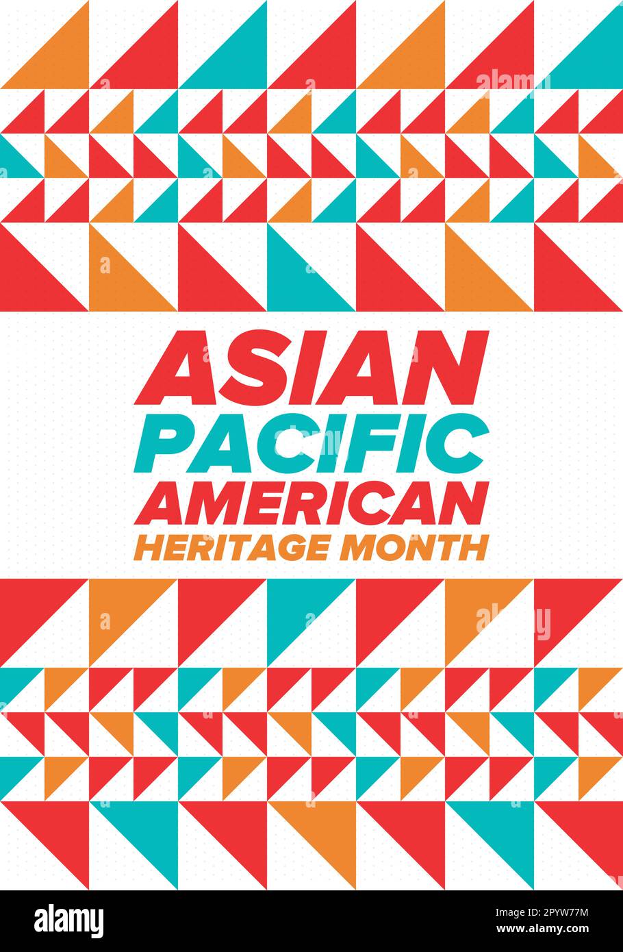 Asia Pacifico American Heritage mese di maggio. Celebra la storia degli asiatici americani e delle isole del Pacifico negli Stati Uniti. Poster vettoriale Illustrazione Vettoriale