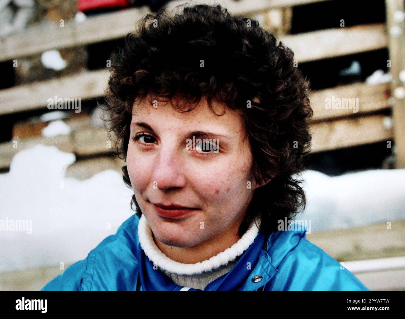 Steffi Walter-Martin, atleta luge della GDR. [traduzione automatica] Foto Stock