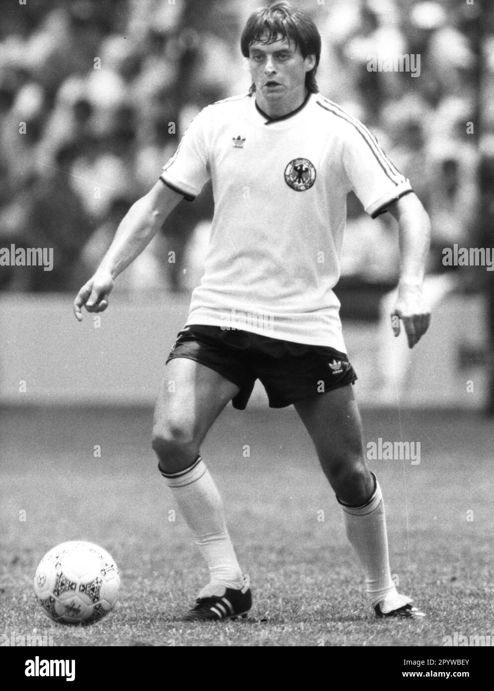 Coppa del mondo 1986 in Messico. Matthias Herget azione in partita: Germania - Danimarca su 13.06.1986 a Queretaro. Solo per uso giornalistico! Solo per uso editoriale! [traduzione automatica] Foto Stock