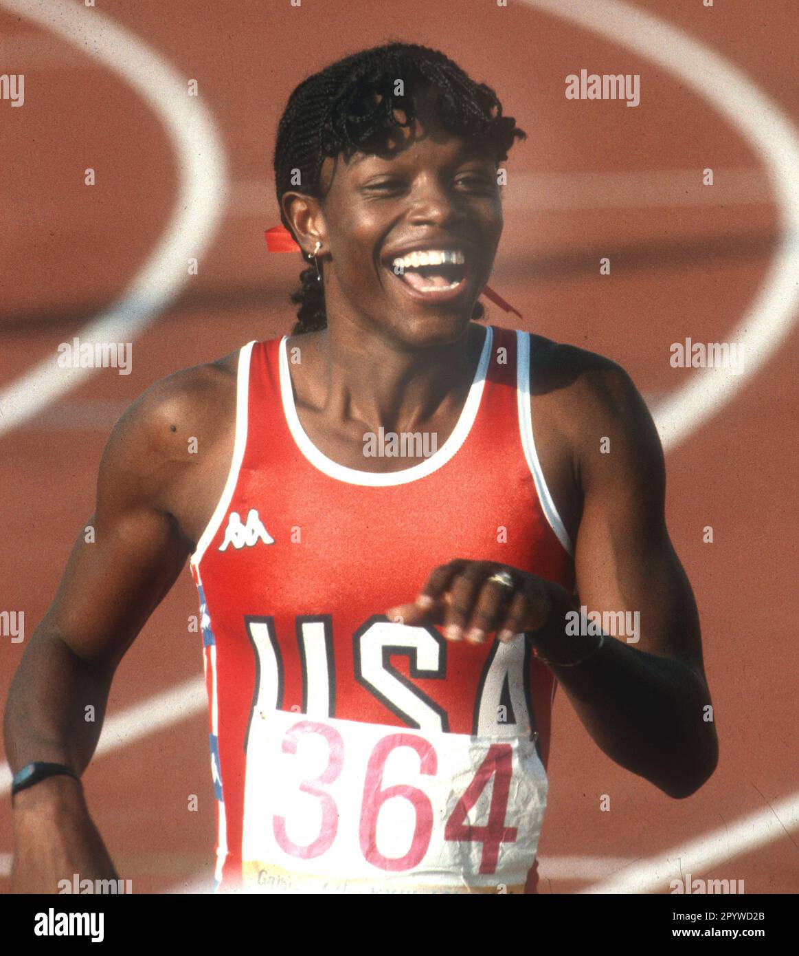 Giochi Olimpici 1984 a Los Angeles. 200m/400m Oro: Valerie Brisco-Hooks (USA) 06.08.1984. [traduzione automatica] Foto Stock