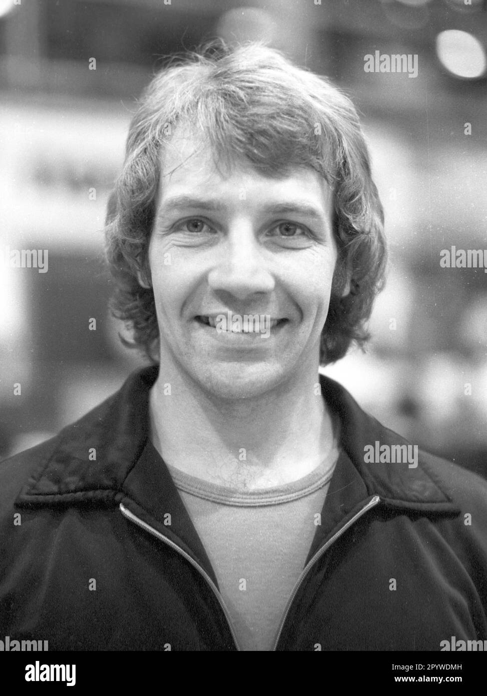 Tennis da tavolo Gran Premio di Germania 23.05.1981: John Hilton Portrait. [traduzione automatica] Foto Stock