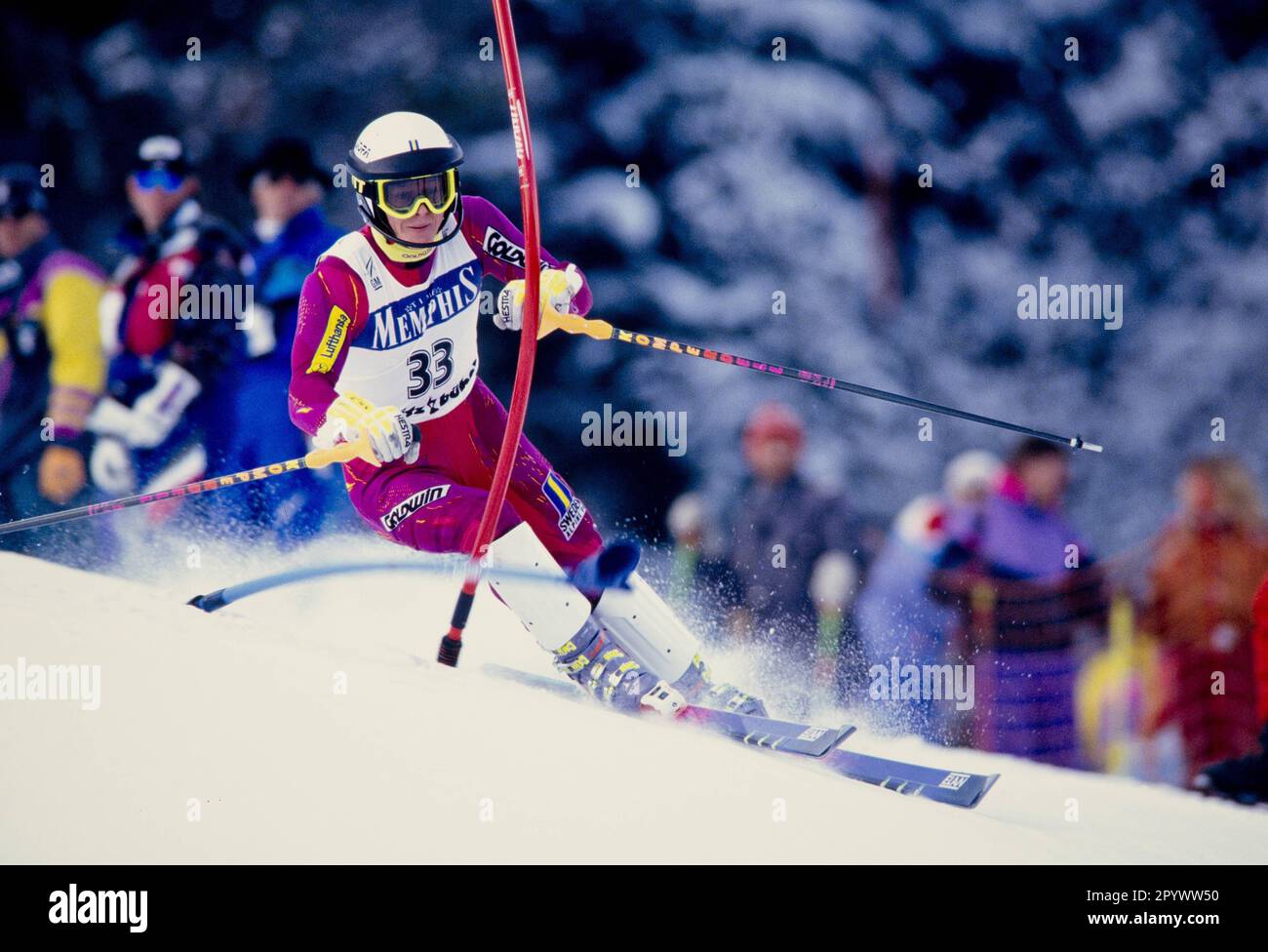 Coppa del mondo di sci alpino 1993/1994 Kitzbuehel Slalom 16.01.1994 Fredrik NYBERG (Svezia) FOTO: WEREK Press Picture Agency xxNOxMODELxREASExx [traduzione automatica]- AUSTRIA OUT Foto Stock