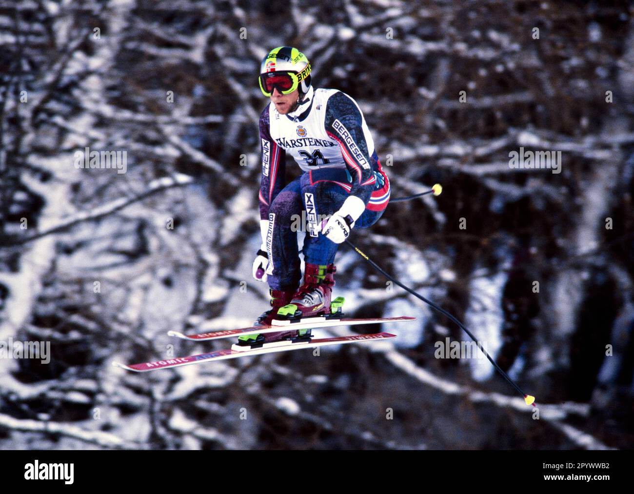Coppa del mondo di sci alpino 1993/1994 Kitzbuehel Downhill 15.01.1994 Lasse KJUS (Norvegia) PHOTO: WEREK Press Picture Agency xxNOxMODELxREASExx [traduzione automatica]- AUSTRIA OUT Foto Stock