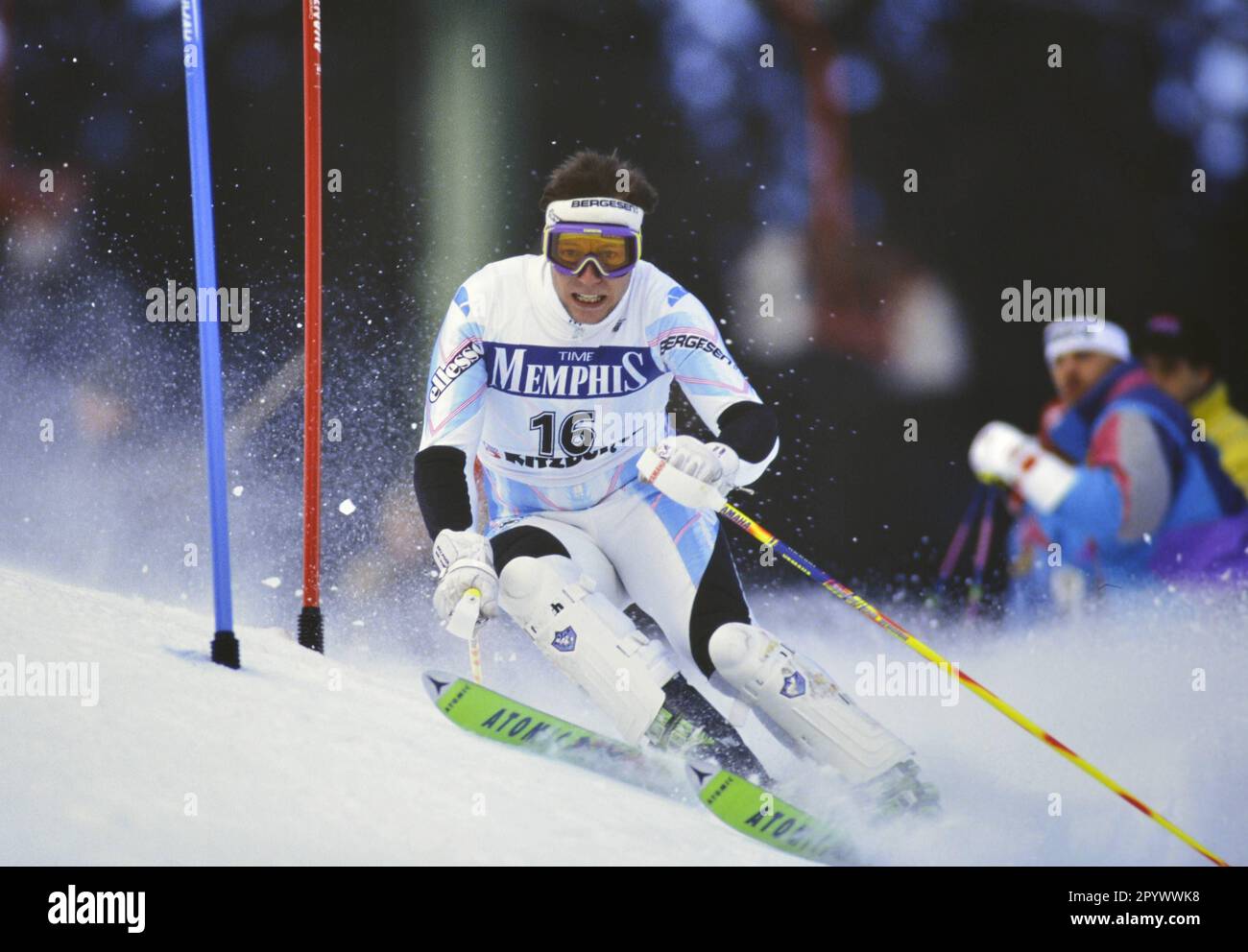 Coppa del mondo di sci alpino 1991/1992 Kitzbuehel Slalom 19.01.1992 Lasse KJUS (Norvegia) FOTO: WEREK Press Picture Agency xxNOxMODELxREASExx [traduzione automatica]- AUSTRIA OUT Foto Stock