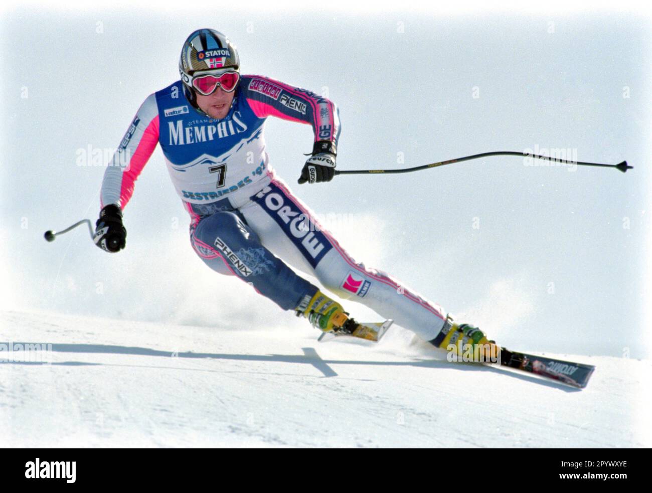 SKI ALPIN STAGIONE 96/97 Campionati del mondo 1997 Sestriere Super G uomini 03.02.1997 Lasse KJUS (NOR) FOTO: WEREK Press Picture Agency xxNOxMODELxRELEASExx [traduzione automatica]- AUSTRIA OUT Foto Stock