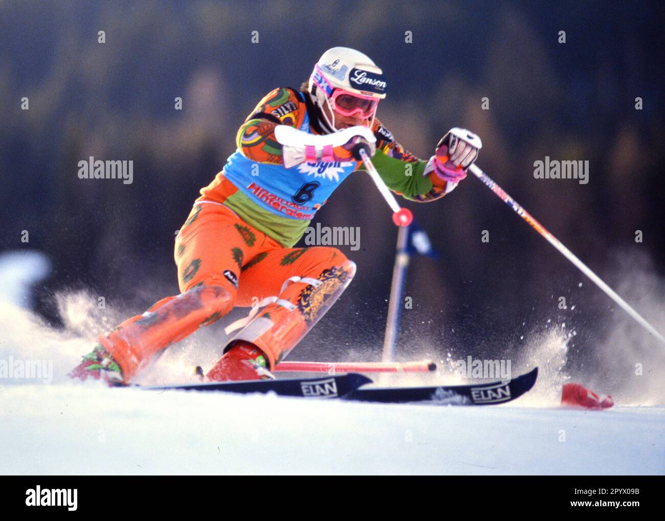 STAGIONE SCIISTICA ALPIN 90/91 Campionati del mondo 1991 Saalbach-Hinterglemm Slalom Men 22.01.1991 Armin BITTNER (GER) xxNOxMODELxRELEASExx [traduzione automatica]- AUSTRIA OUT Foto Stock