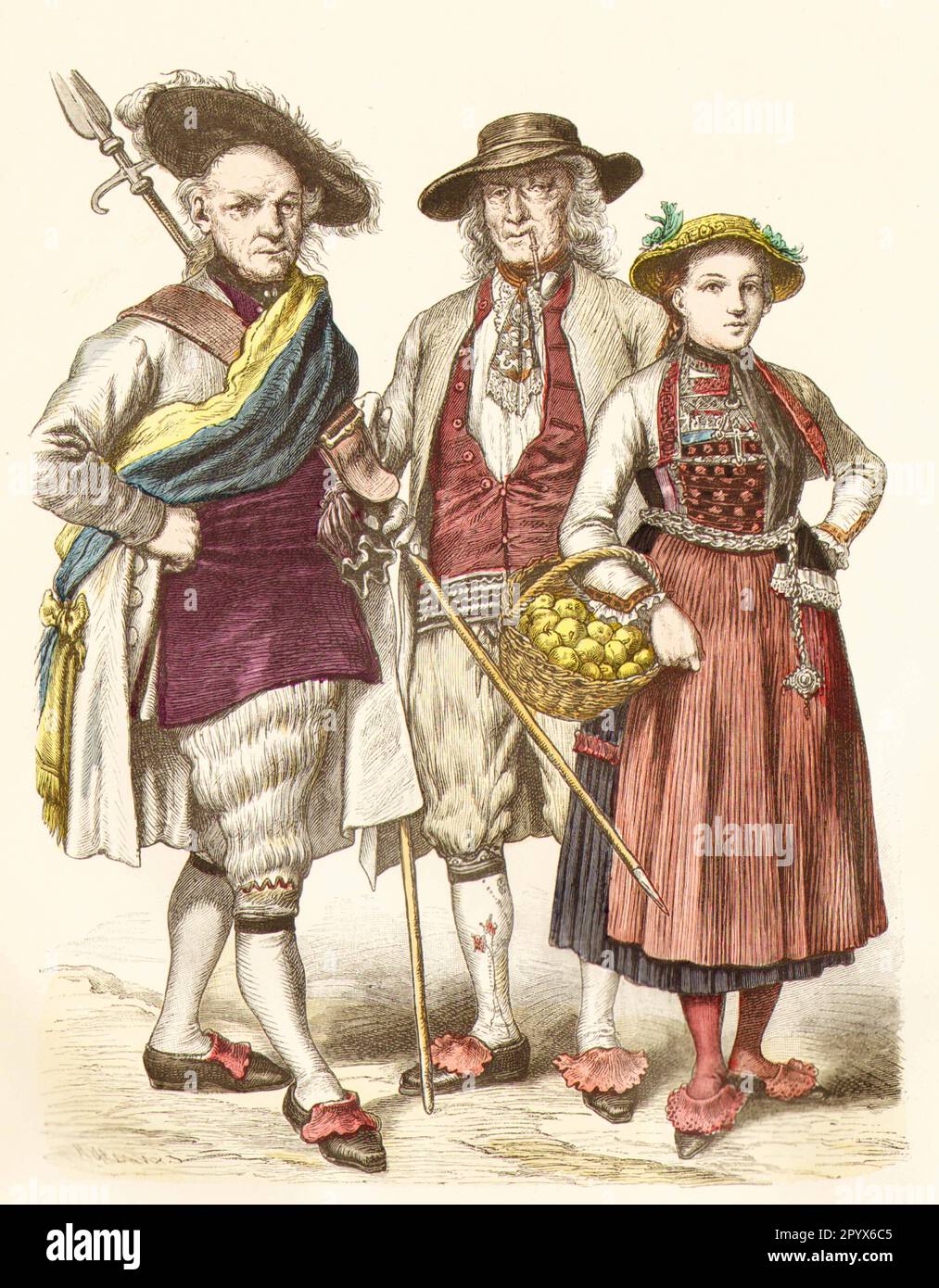 Svizzero da Argau in abito contemporaneo, ca. 1750. [traduzione automatica] Foto Stock
