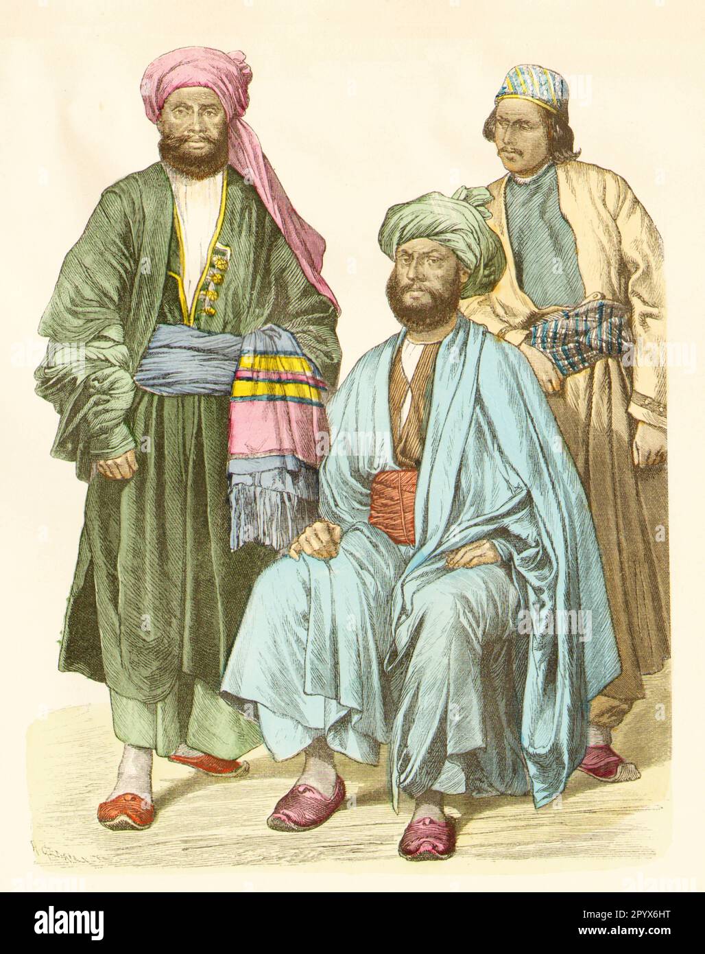 Afghani al Passo di Kyber in abito contemporaneo, ca. 1850. [traduzione automatica] Foto Stock