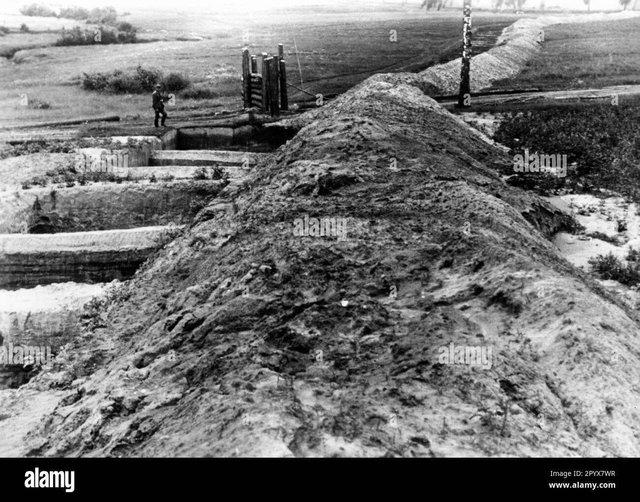 Ostacoli al serbatoio sulla linea Stalin vicino a Mogilev. Foto: Wiesemann. [traduzione automatica] Foto Stock