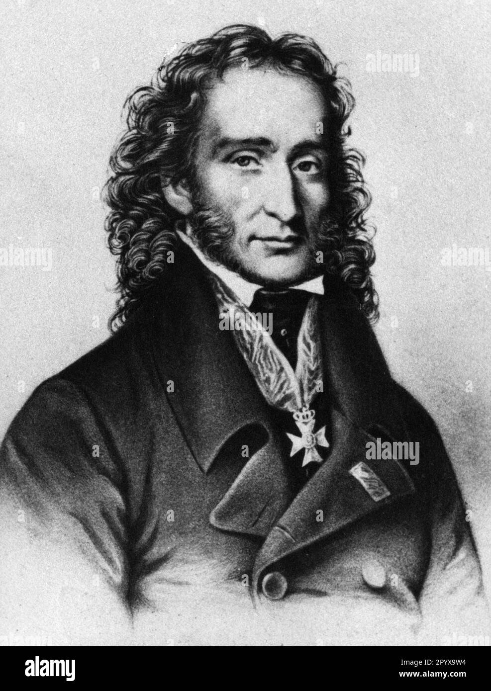 Il compositore e violino italiano Niccolo Paganini [traduzione automatica] Foto Stock