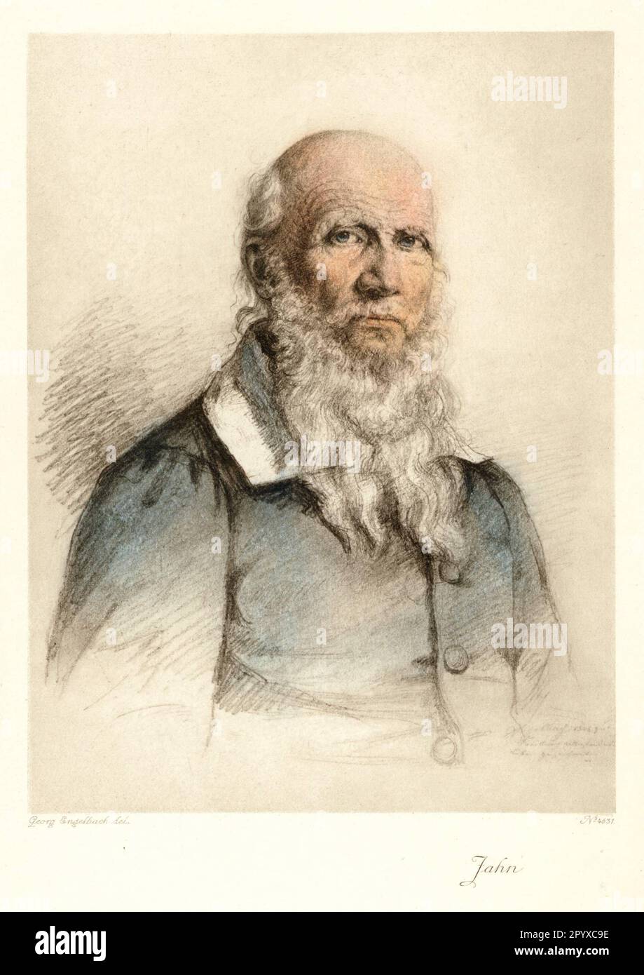 Friedrich Ludwig Jahn (noto anche come Turnvater Jahn, 1778-1852), insegnante ed educatore tedesco. Disegno di Georg Engelbach. Foto: Heliogravure, Corpus Imaginum, Hanfstaengl Collection. [traduzione automatica] Foto Stock