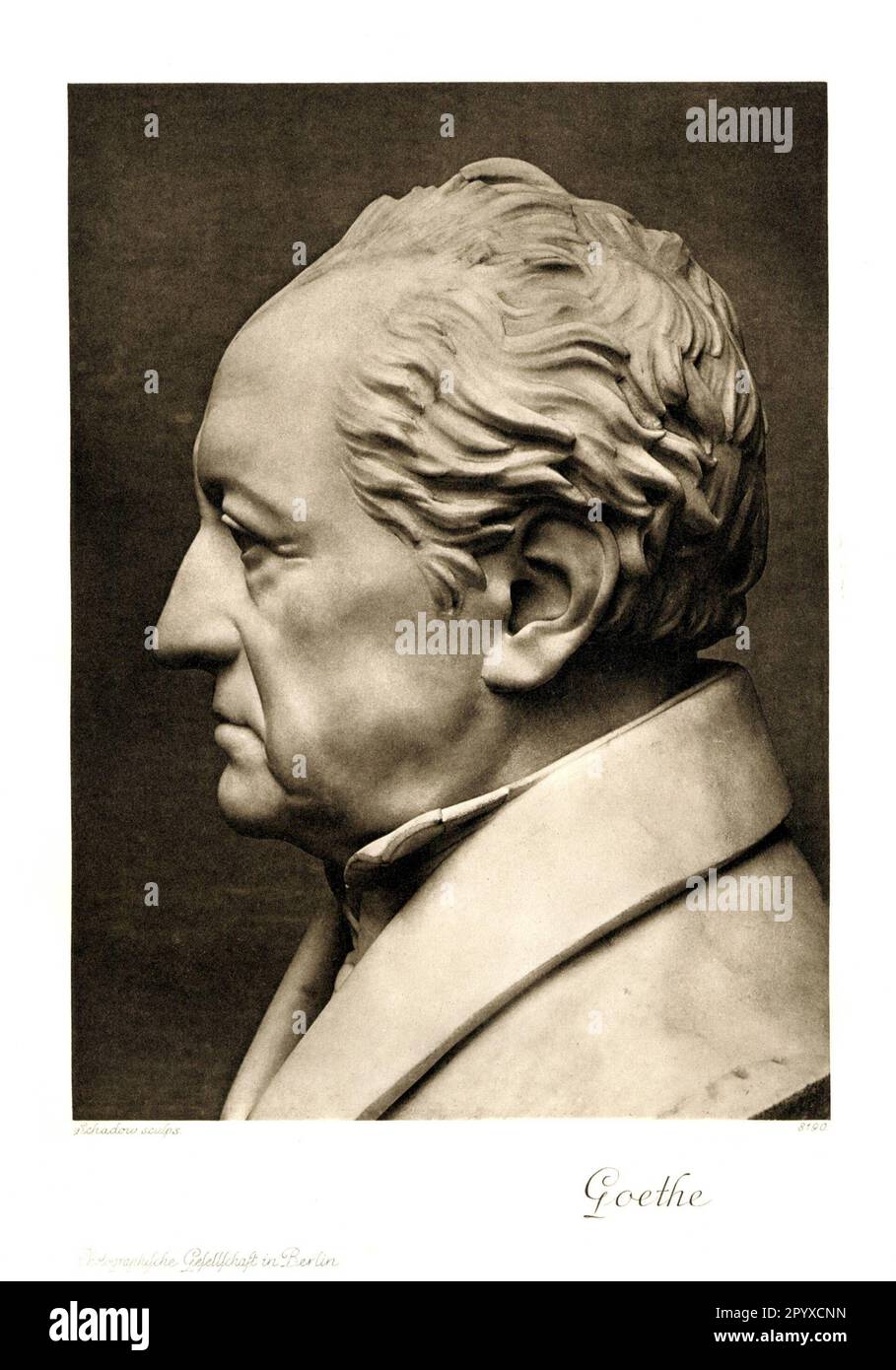 Johann Wolfgang von Goethe (1749-1832), poeta tedesco. Busto di Johann Gottfried Schadow. Foto: Heliogravure, Corpus Imaginum, Hanfstaengl Collection. [traduzione automatica] Foto Stock