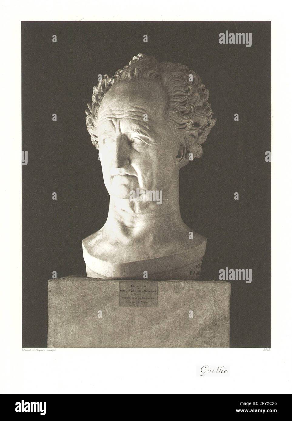 Johann Wolfgang von Goethe (1749-1832), poeta tedesco. Busto di marmo di Pierre-Jean David d'Angers. Foto: Heliogravure, Corpus Imaginum, Hanfstaengl Collection. [traduzione automatica] Foto Stock