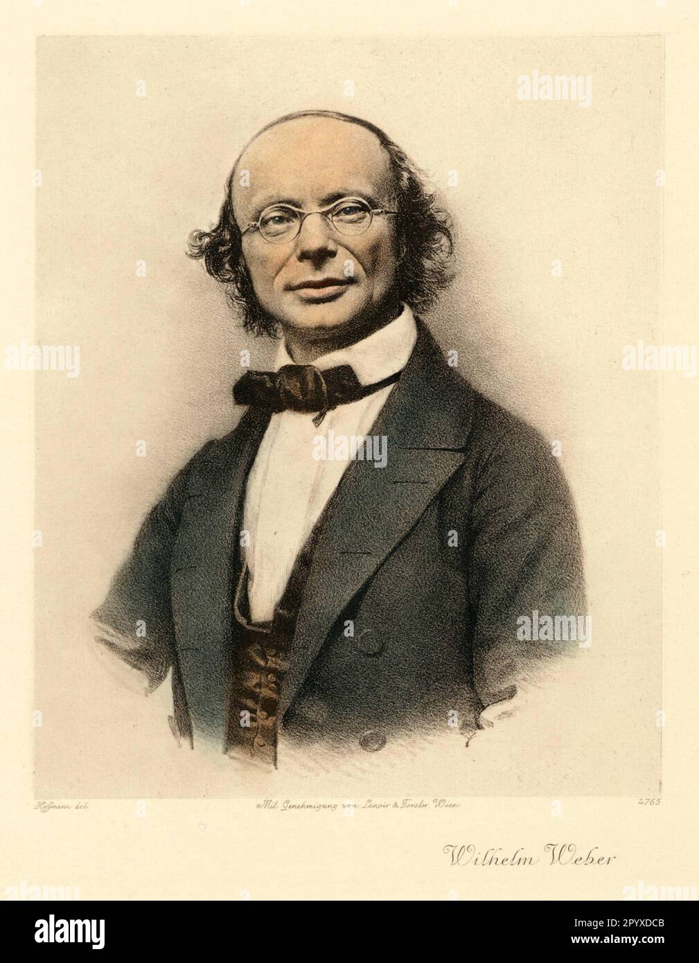 'Wilhelm Eduard Weber (1804-1891), fisico tedesco. Membro del ''GöttingerSieben'' e co-costruttore del primo sistema telegrafico elettromagnetico principale (1833). Disegno di Eugen Hoffmann (1892-1955). Foto: Heliogravure, Corpus Imaginum, Hanfstaengl Collection. [traduzione automatica]' Foto Stock