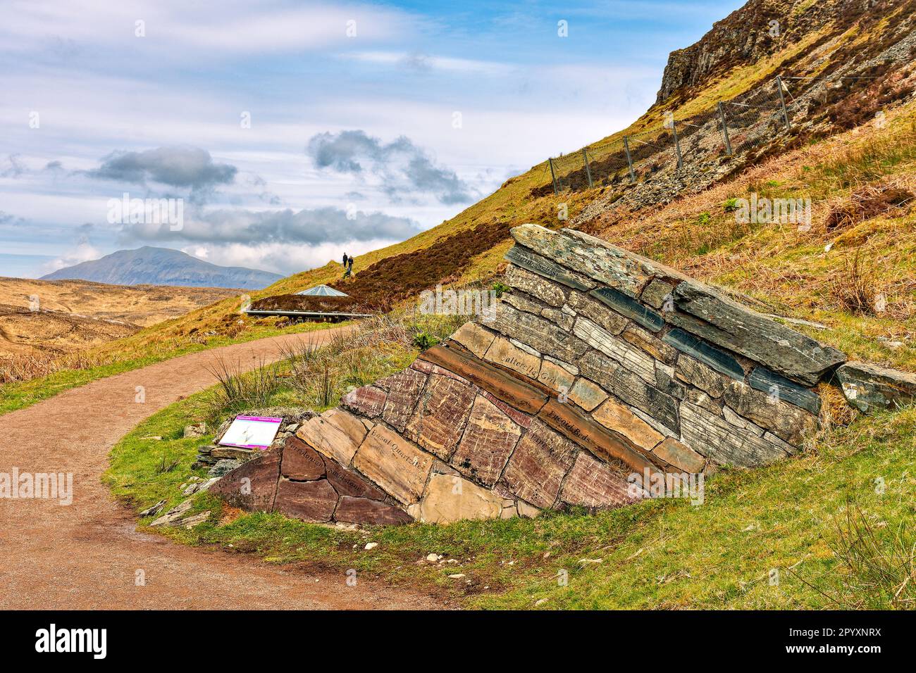 Knockan Crag National Nature Reserve Scotland strati rocciosi di milioni di anni fa Foto Stock
