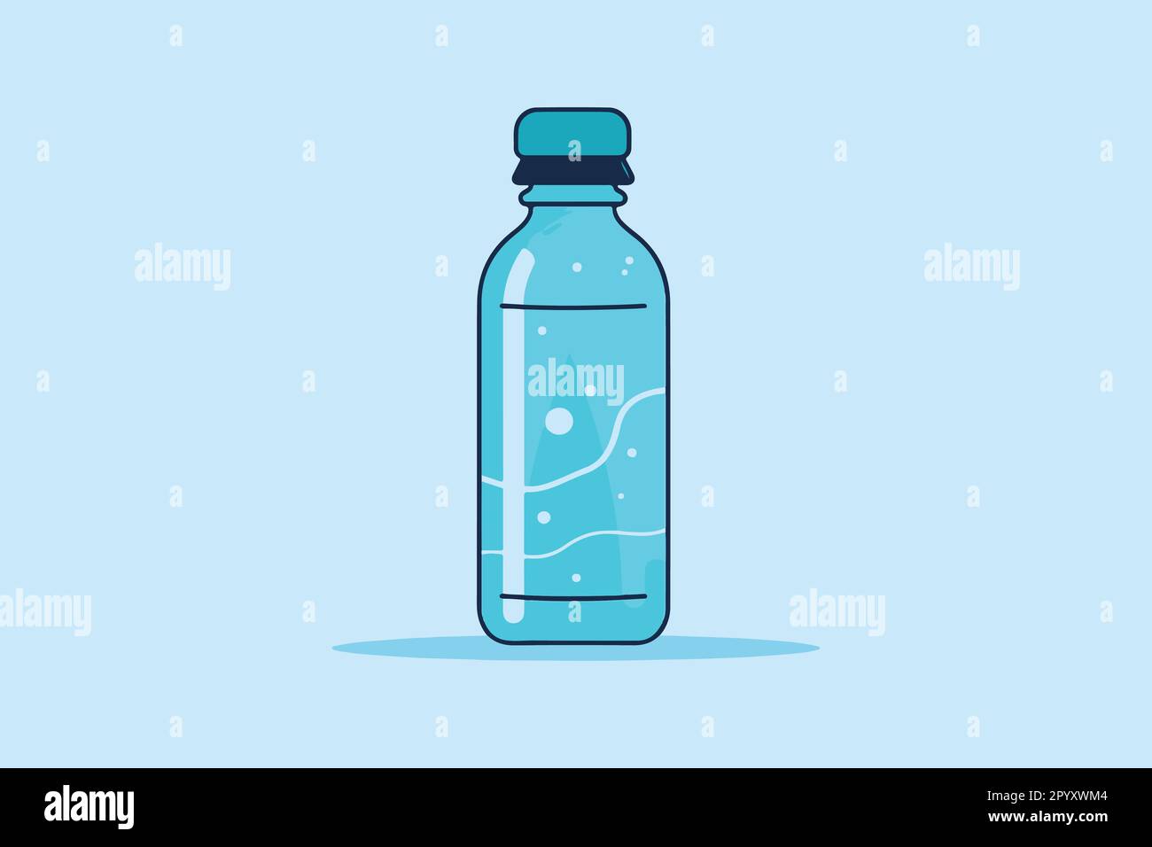 Una bottiglia di acqua potabile illustrazione vettore. Illustrazione Vettoriale