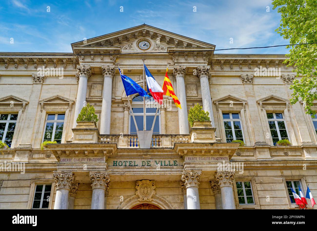 L'Hotel de Ville o 'Municipio' nel centro di Avignone, Francia Foto Stock