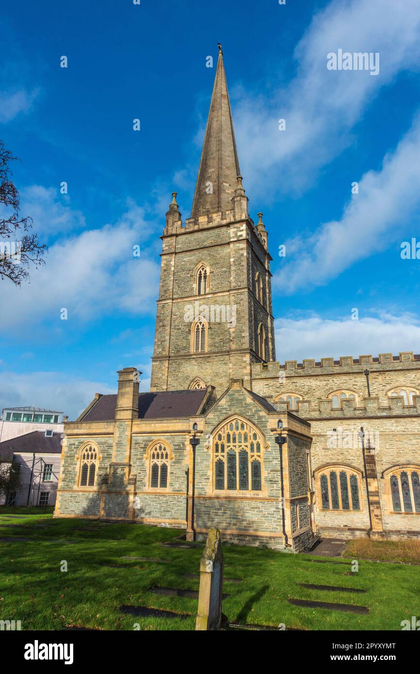 Cattedrale di St Columb a Derry / Londonderry, Irlanda del Nord, Regno Unito Foto Stock
