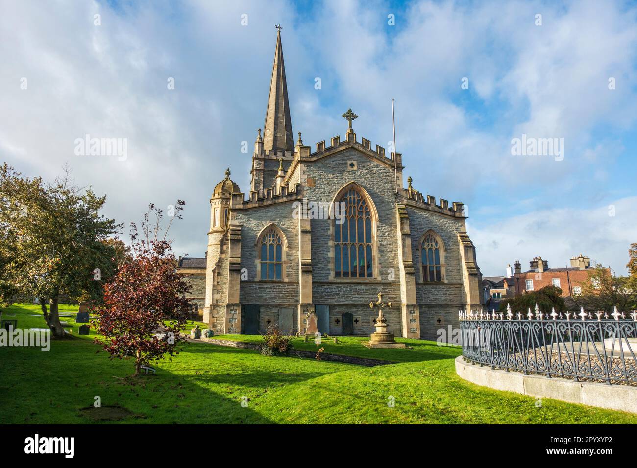 Cattedrale di St Columb a Derry / Londonderry, Irlanda del Nord, Regno Unito Foto Stock
