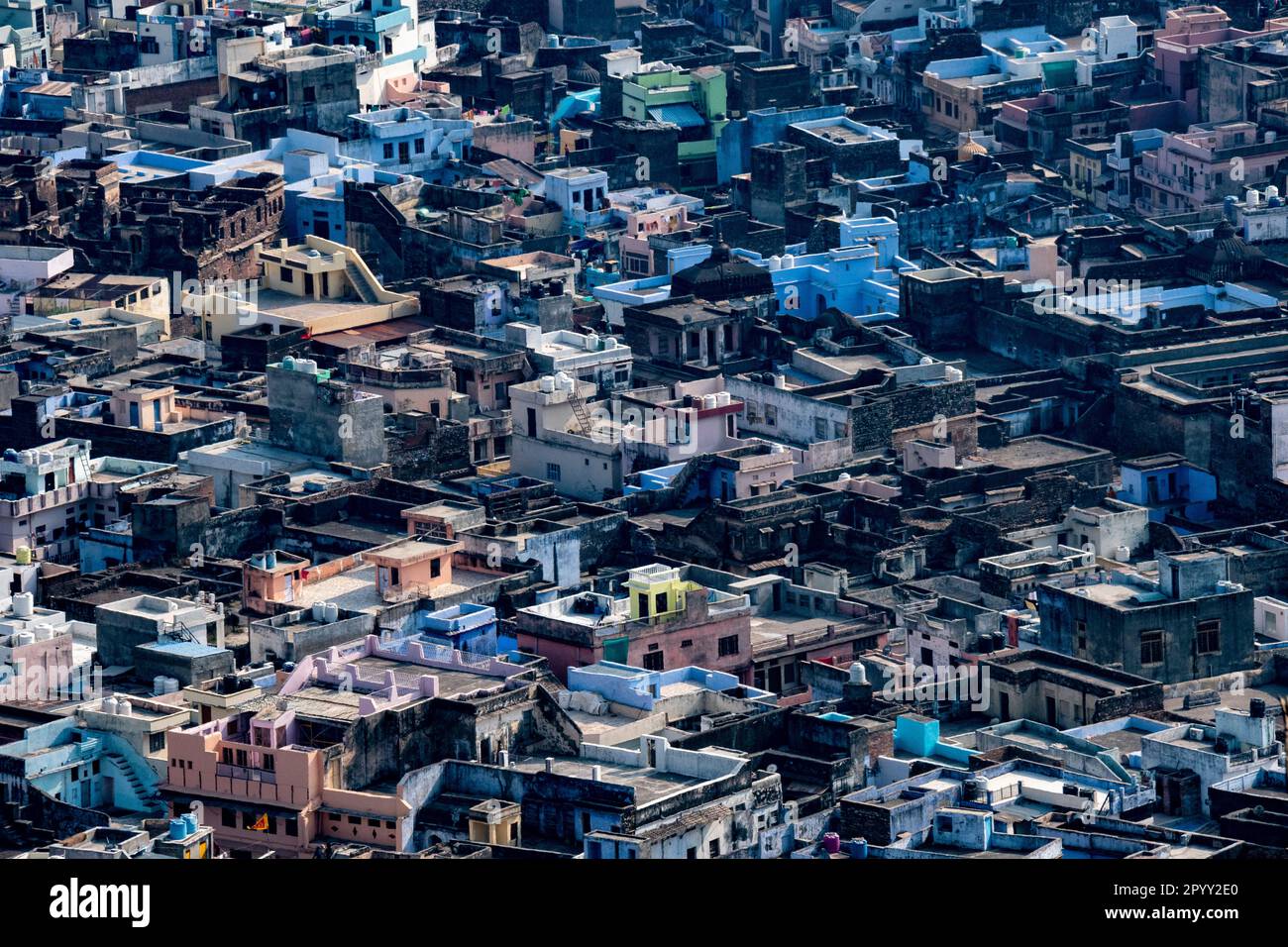 Tetti di Bundi, Rajasthan, India Foto Stock