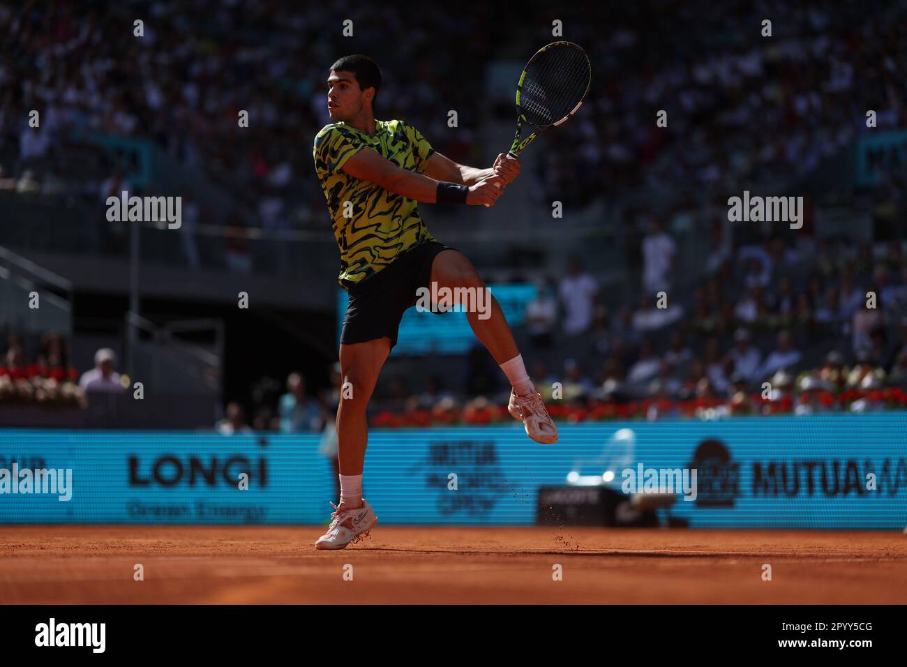 Madrid, Espagne. 05th maggio, 2023. Carlos Alcaraz durante il Mutua Madrid Open 2023, Masters 1000 torneo di tennis il 5 maggio 2023 a Caja Magica a Madrid, Spagna - Photo Antoine Couvercelle/DPPI Credit: DPPI Media/Alamy Live News Foto Stock