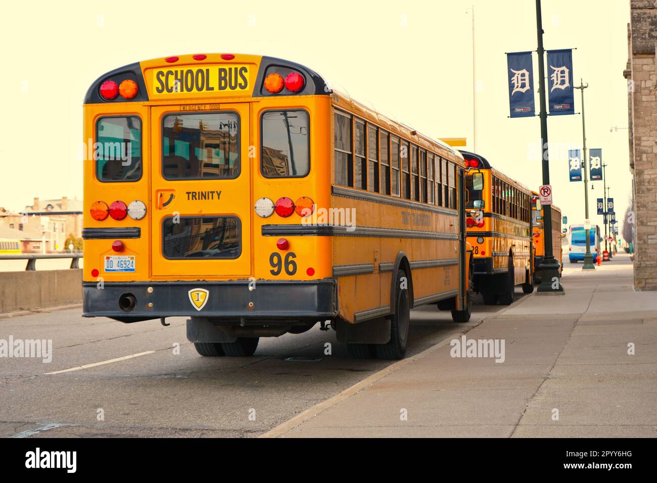 American School Bus, Detroit, MI, USA Foto Stock