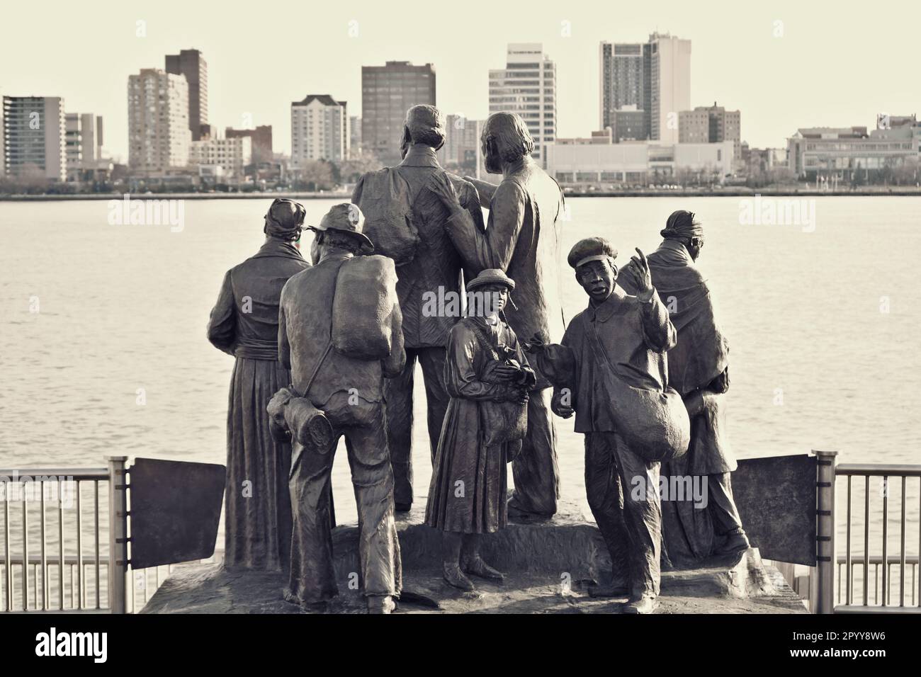 Porta d'ingresso al Monumento alla libertà, Detroit, MI, USA Foto Stock