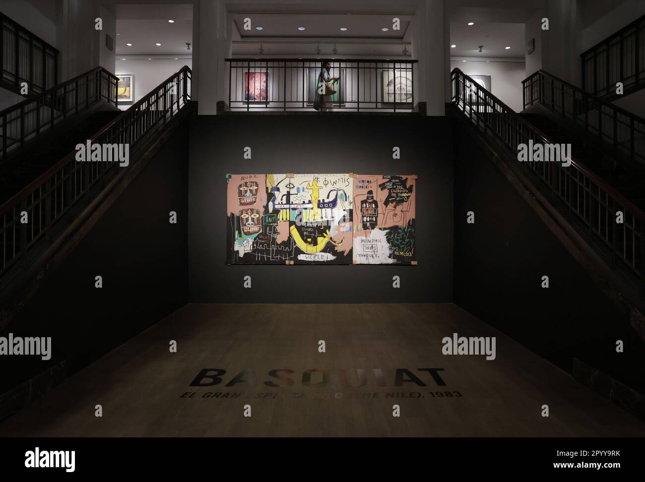 New York, Stati Uniti. 05th maggio, 2023. El Gran Espectaculo (il Nilo), un capolavoro dell'euvre di Jean-Michel Basquiat è in mostra per le prossime vendite serali del 20th e 21st secolo a Christie's venerdì 5 maggio 2023 a New York City. Foto di John Angelillo/UPI Credit: UPI/Alamy Live News Foto Stock