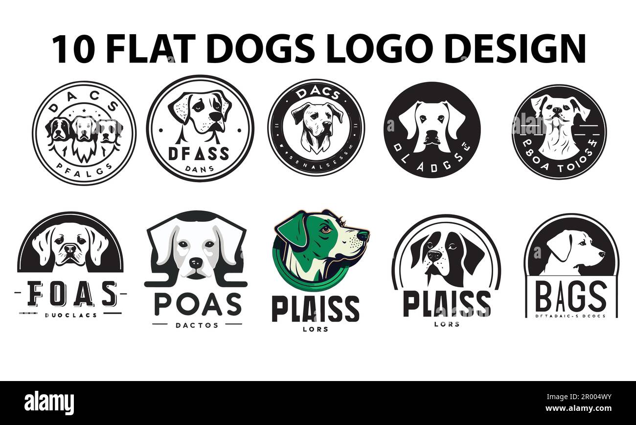 design del logo dei cani da compagnia stile badge Illustrazione Vettoriale