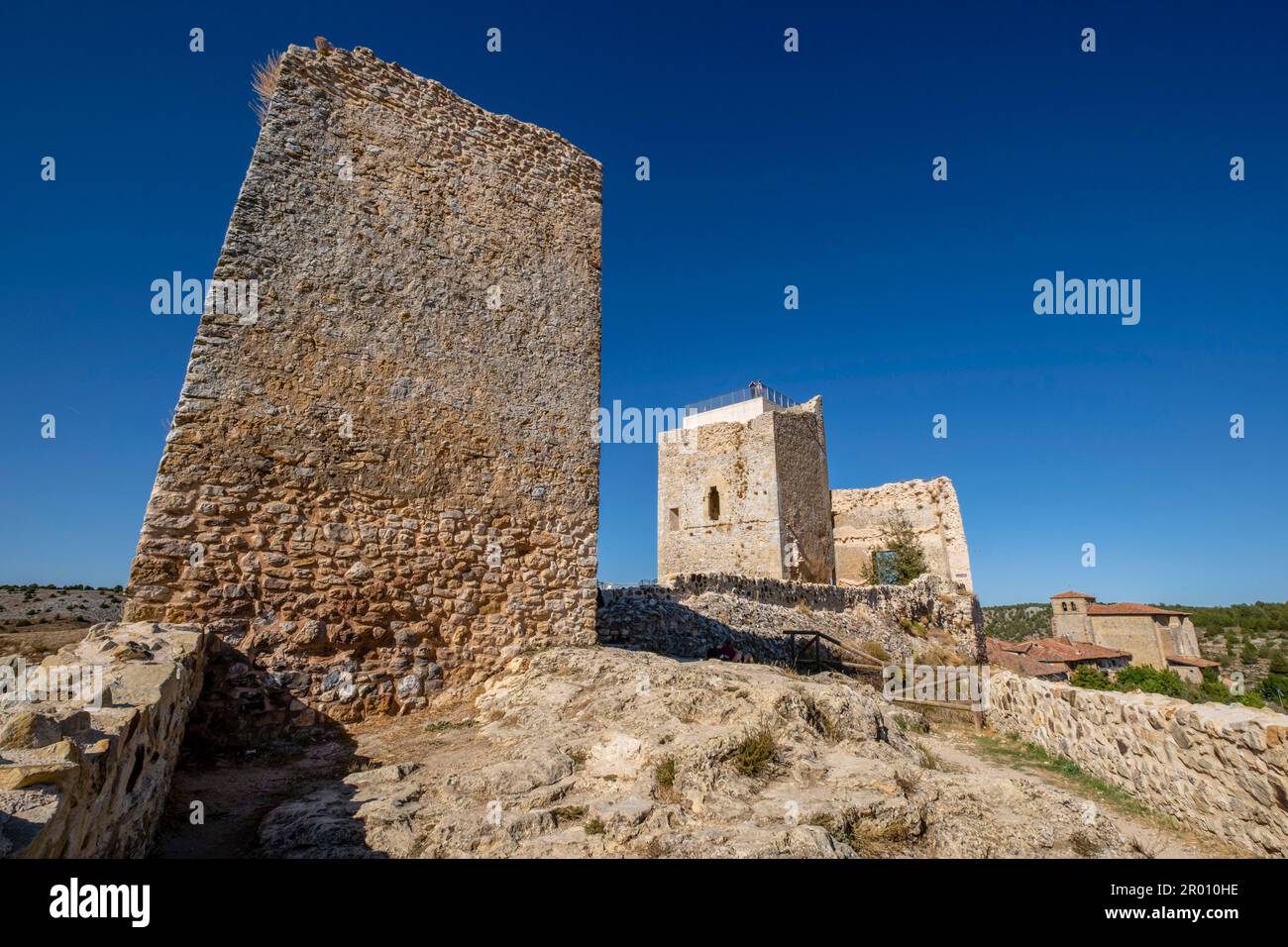 Castillo de Calatañazor, Castillo de los Padilla, Soria, Comunidad Autónoma de Castilla, Spagna, Europa Foto Stock